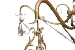 General Electric Company. Arts & Crafts Brass Five-Arm Chandelier - Thumbnail 8