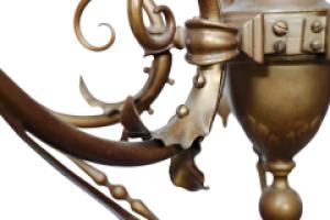 General Electric Company. Arts & Crafts Brass Five-Arm Chandelier - Thumbnail 16