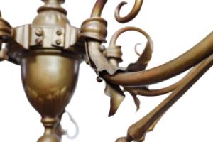 General Electric Company. Arts & Crafts Brass Five-Arm Chandelier - Thumbnail 17