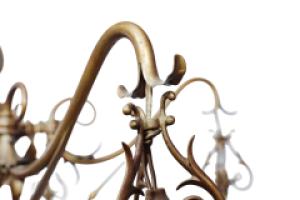 General Electric Company. Arts & Crafts Brass Five-Arm Chandelier - Thumbnail 21