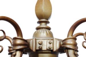 General Electric Company. Arts & Crafts Brass Five-Arm Chandelier - Thumbnail 22