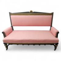 Lambs of Manchester, W. J. Estall. Aesthetic Movement Ebonized Settee - Thumbnail 1