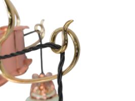 W. A. S. Benson, Arts & Crafts Copper & Brass Chandelier with 5 Vaseline Shades - Thumbnail 6