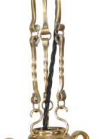 W. A. S. Benson, An Arts & Crafts Copper & Brass Chandelier with 5 Vaseline Shades - Thumbnail 15