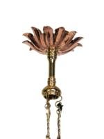 W. A. S. Benson. An Arts & Crafts Copper & Brass Chandelier with 5 Vaseline Shades - Thumbnail 17