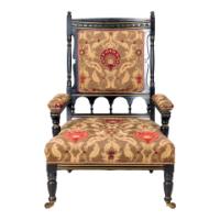 Bruce Talbert attrib., by Gillows – Aesthetic Movement Ebonised Walnut Armchair - Thumbnail 2