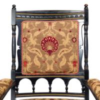 Bruce Talbert for Gillow & Co., attributed, Aesthetic Ebonised Armchair - Thumbnail 9