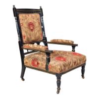 Bruce Talbert for Gillow & Co., attributed, Aesthetic Ebonised Armchair - Thumbnail 3