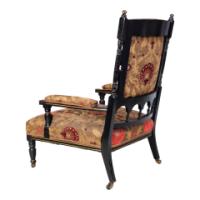 Bruce Talbert for Gillow & Co., attributed, Aesthetic Ebonised Armchair - Thumbnail 7