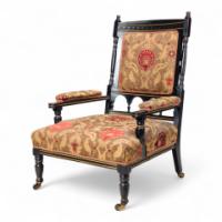Bruce Talbert for Gillow & Co., attributed, Aesthetic Ebonised Armchair