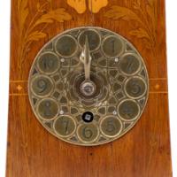 Art Nouveau Dutch or German Mantle Clock with Inlaid Floral Decoration (c.1900) - Thumbnail 2