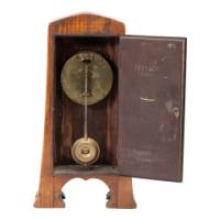 Art Nouveau Dutch or German Mantle Clock with Inlaid Floral Decoration (c.1900) - Thumbnail 12