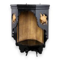 Aesthetic Movement Ebonised and Gilded Corner Wall Shelf c.1880