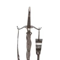 Arts & Crafts Cotswold School Steel Fire Tools on Original Stand (c.1910) - Thumbnail 9
