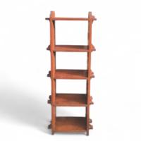 Slender Five Shelf Arts & Crafts Bookcase with Through Peg Joints c.1900 - Thumbnail 2