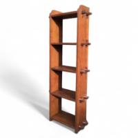 Slender Five Shelf Arts & Crafts Bookcase with Through Peg Joints c.1900