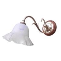 Arts & Crafts Brass Wall Light with Scrolled Arm and Round Backplate c.1900