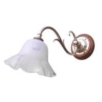 Arts and Crafts Brass Wall Light with Scrolled Arm and Round Backplate c.1900 - Thumbnail 1