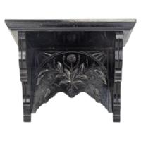 Aesthetic Movement – Ebonised Wall Shelf with Hand-Carved Floral Decoration - Thumbnail 2