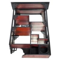 Heal's & Son, anglo-Japanese Oak Wall Shelf with Fretwork, Aesthetic Movement - Thumbnail 4
