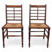 Jas Shoolbred & Co., Aesthetic Movement Pair of Walnut Side or Dining Chairs