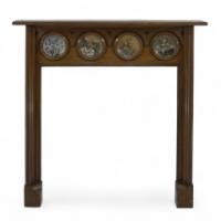 Dr. C. Dresser for Barnard, bishop & Barnard. An Aesthetic Movement Fireplace with Linthorpe Pottery Circular Plaques - Thumbnail 1