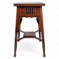 Liberty & Co., anglo-Moorish Arts & Crafts Walnut Fold-Over Games Table - Thumbnail 5