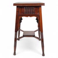 Liberty & Co., anglo-Moorish Arts & Crafts Walnut Fold-Over Games Table - Thumbnail 9