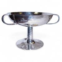 William Hutton, Arts & Crafts Hammered Silver Three-Handled Bon Bon Dish