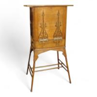 Liberty & Co., a Rare Arts & Crafts Oak Bureau with Moorish Details