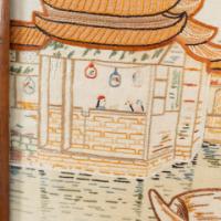 Anglo-Japanese Oak Firescreen with Torii Gate and River Scene c.1885 - Thumbnail 6