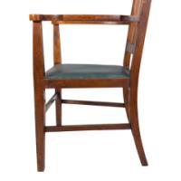 Liberty & Co., attributed, Arts & Crafts Oak Armchair with Inlaid Crown - Thumbnail 19