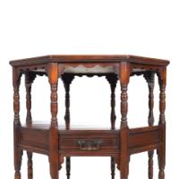 C. Hindley and Sons, Aesthetic Movement Walnut Octagonal Side Table - Thumbnail 10