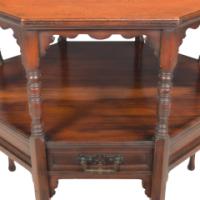 C. Hindley and Sons, Aesthetic Movement Walnut Octagonal Side Table - Thumbnail 11