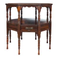C. Hindley and Sons, Aesthetic Movement Walnut Octagonal Side Table - Thumbnail 4