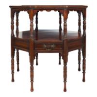 C. Hindley and Sons, Aesthetic Movement Walnut Octagonal Side Table - Thumbnail 6