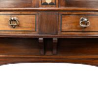 Waring & Gillow, Arts & Crafts Bow Fronted Inlaid Display Cabinet - Thumbnail 17