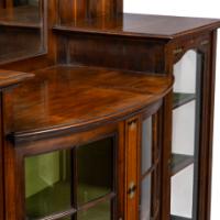 Waring & Gillow, Arts & Crafts Bow Fronted Inlaid Display Cabinet - Thumbnail 11