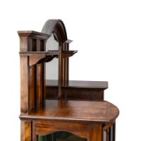 Waring & Gillow, Arts & Crafts Bow Fronted Inlaid Display Cabinet - Thumbnail 9