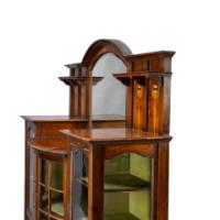 Waring & Gillow, Arts & Crafts Bow Fronted Inlaid Display Cabinet - Thumbnail 8
