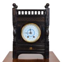Bruce James Talbert – Aesthetic Movement Ebonised Walnut Mantel Clock - Thumbnail 2