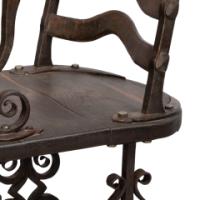 Blacksmith Made Sleigh Armchair with Scrollwork Iron Frame, c.1900 - Thumbnail 8