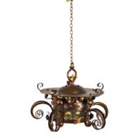 Birmingham Guild of Handicraft, attributed, Arts & Crafts Hammered Copper Chandelier - Thumbnail 2