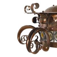 Birmingham Guild of Handicraft, Attributed – Arts and Crafts Hammered Copper Chandelier - Thumbnail 8