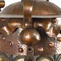 Birmingham Guild of Handicraft, attributed, Arts & Crafts Hammered Copper Chandelier - Thumbnail 12