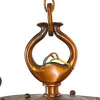 Birmingham Guild of Handicraft, attributed, Arts & Crafts Hammered Copper Chandelier - Thumbnail 15