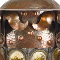 Birmingham Guild of Handicraft, attributed, Arts & Crafts Hammered Copper Chandelier - Thumbnail 16