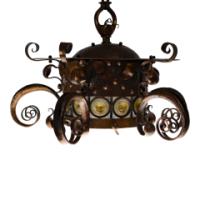 Birmingham Guild of Handicraft, attributed, Arts & Crafts Hammered Copper Chandelier - Thumbnail 19