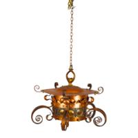 Birmingham Guild of Handicraft, attributed, Arts & Crafts Copper Scrollwork Chandelier - Thumbnail 3
