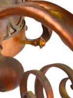 Birmingham Guild of Handicraft, Attributed – Arts and Crafts Copper Scrollwork Chandelier - Thumbnail 9